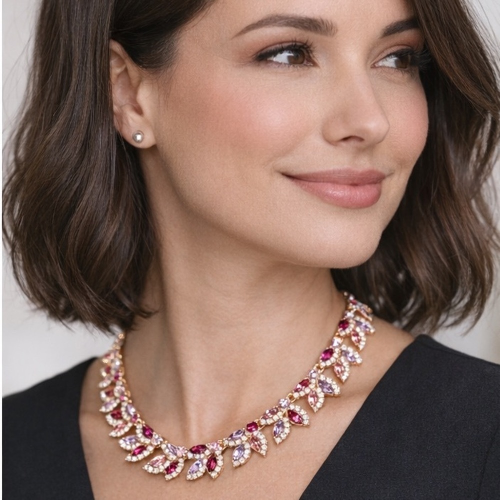 J. Crew Crystal Leaves Statement Necklace NWT